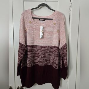 BloomChic Two-Tone Pink and Burgundy Sweater